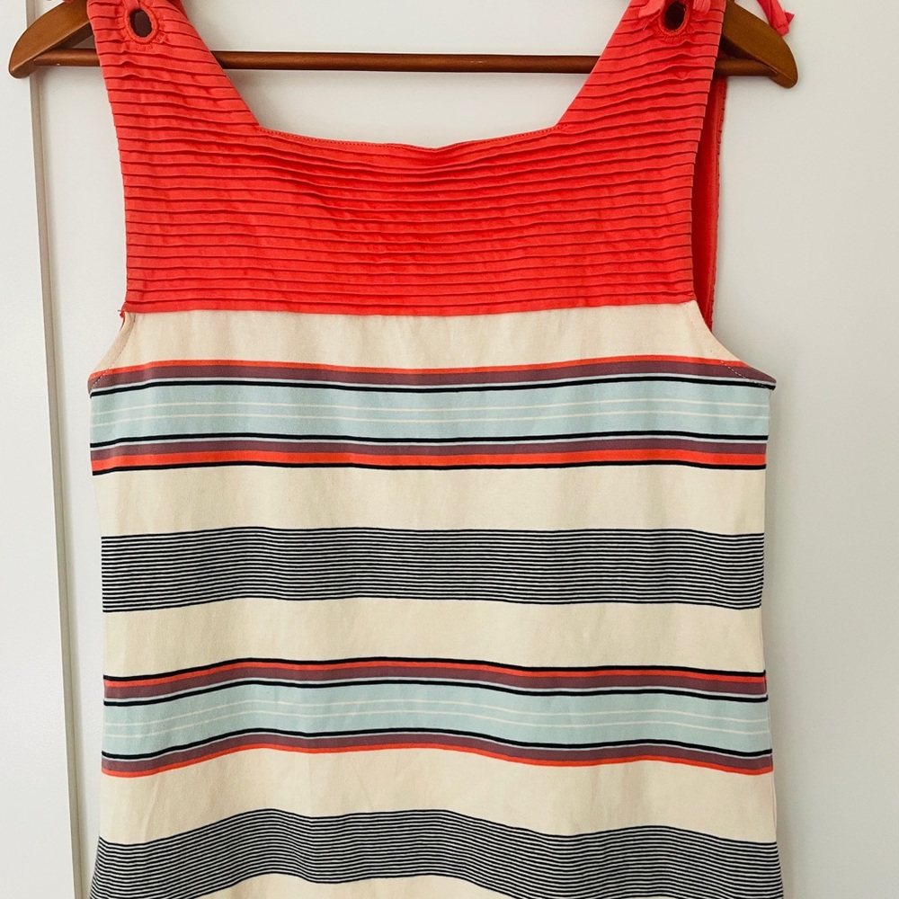 Anthropologie Red Ribbed Sleeveless Tank Top